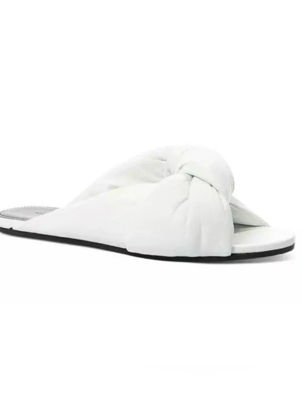 Marc Fisher Womens Olgalia Puffy Knot White Slide Sandals Size 10 Medium (B, M)